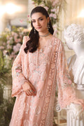 MARIA B LUXURY CHIFFON COLLECTION 2026 3 Piece Unstitched Embroidered Chiffon Suit In Stock BARCODE:MPC-26-104-Peach Pink